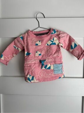 Pink Geometric Pocket Kids Casual Dress